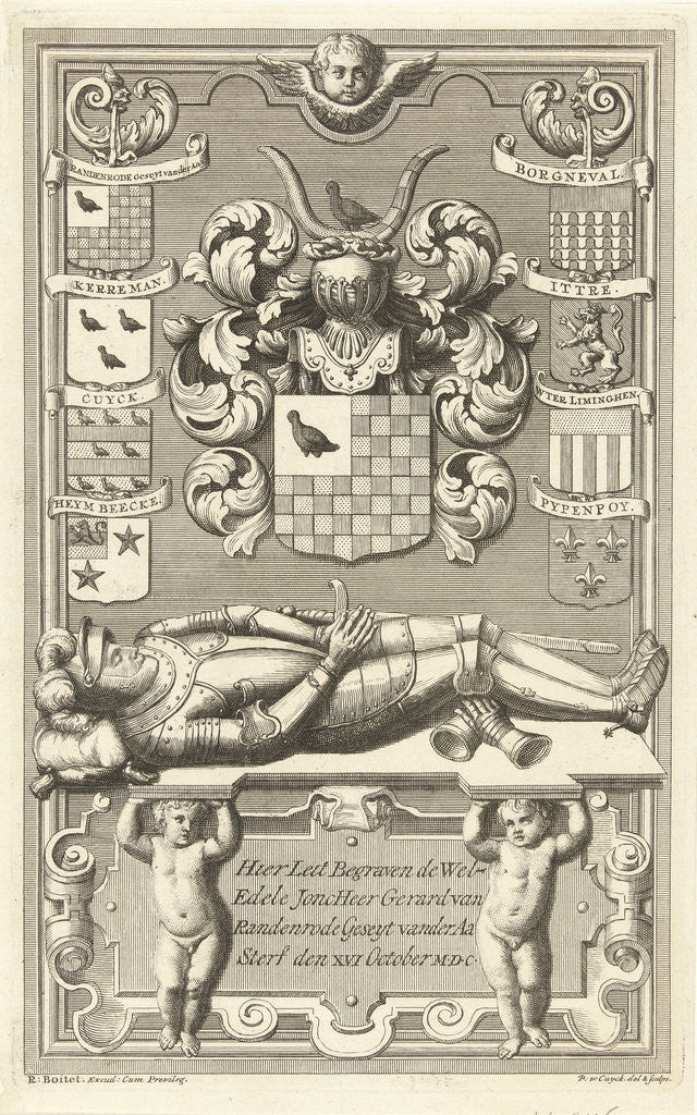 Detail of Tomb of Gerard van der Aa, esquire Ridge Red, in the Grote of St. James' Church, The Hague, The Netherlands by Anonymous