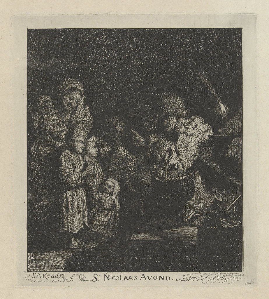 Detail of Sinterklaas evening, Santa-Claus by Simon Andreas Krausz