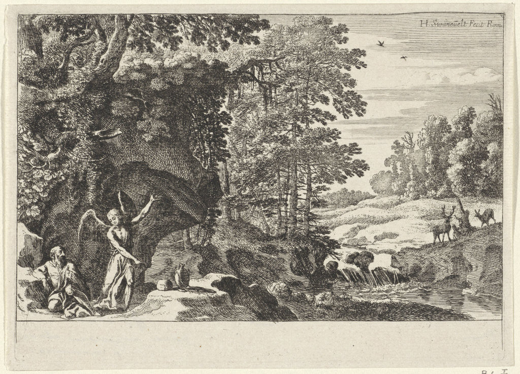 Detail of Elijah and the Angel by Herman van Swanevelt