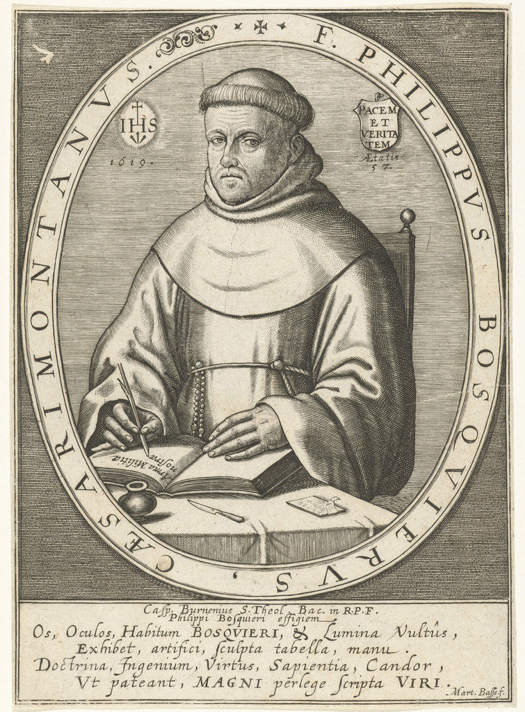 Detail of Portrait of Philippe Bosquier at the age of 57 by Martin Baes