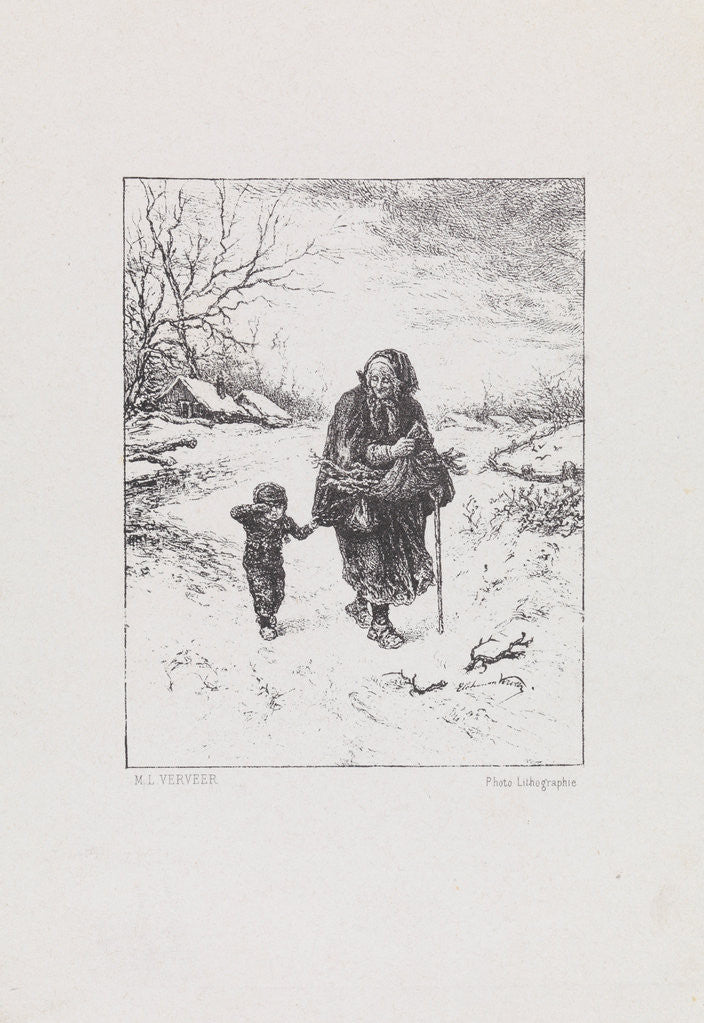 Detail of Wood-gatherers with a crying child by Elchanon Verveer and Maurits Verveer