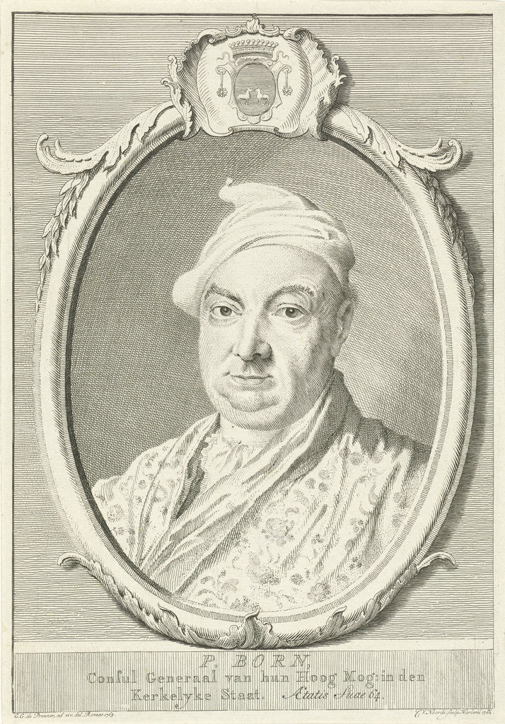 Detail of Portrait of P. Born by Cornelis van Noorde
