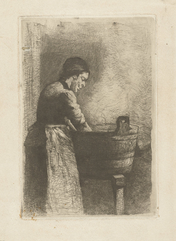 Detail of Woman at a washtub by Gerard Jan Bos