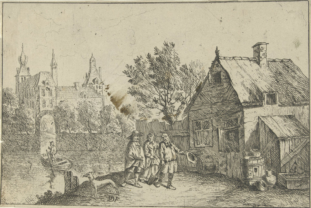 Detail of Farm house on the water by Jan Lauwryn Krafft I