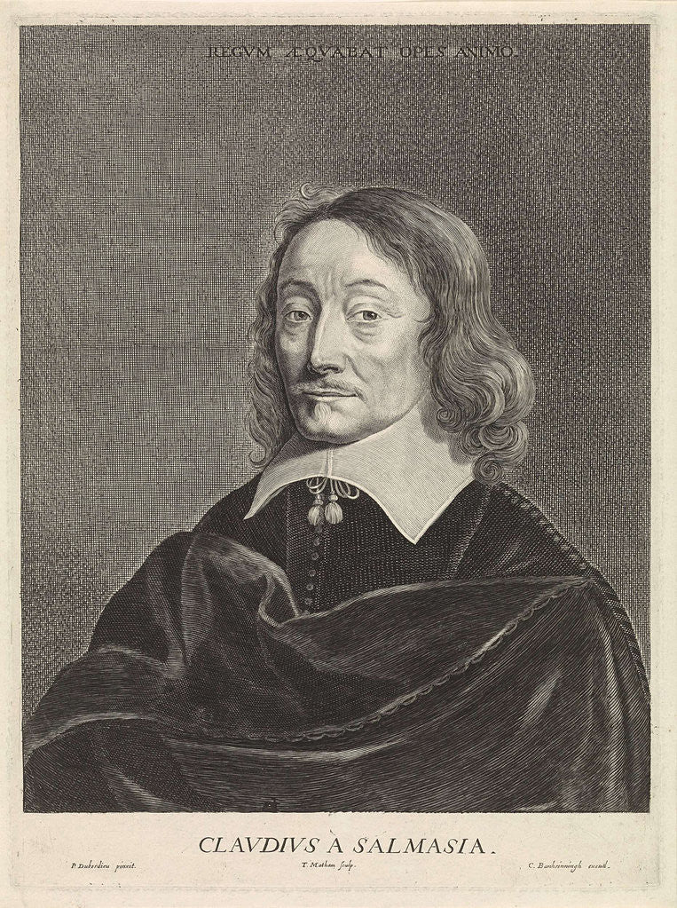 Detail of Portrait of Claudius Salmasius, Theodor Matham by Cornelis Banheyning