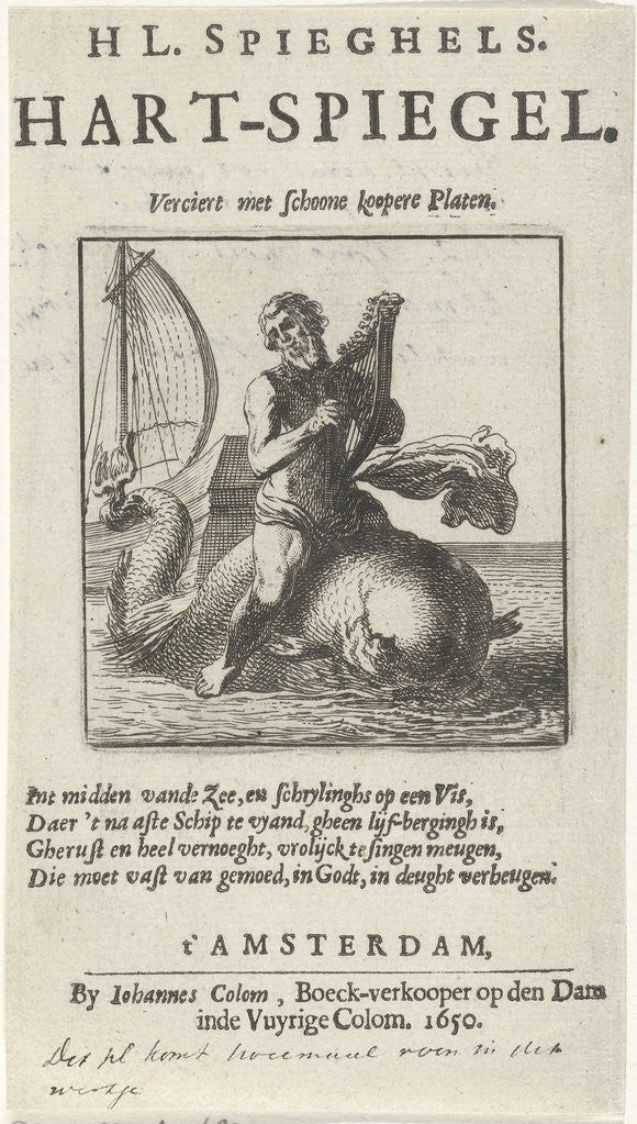 Detail of Arion on the dolphin by Johannes Colom