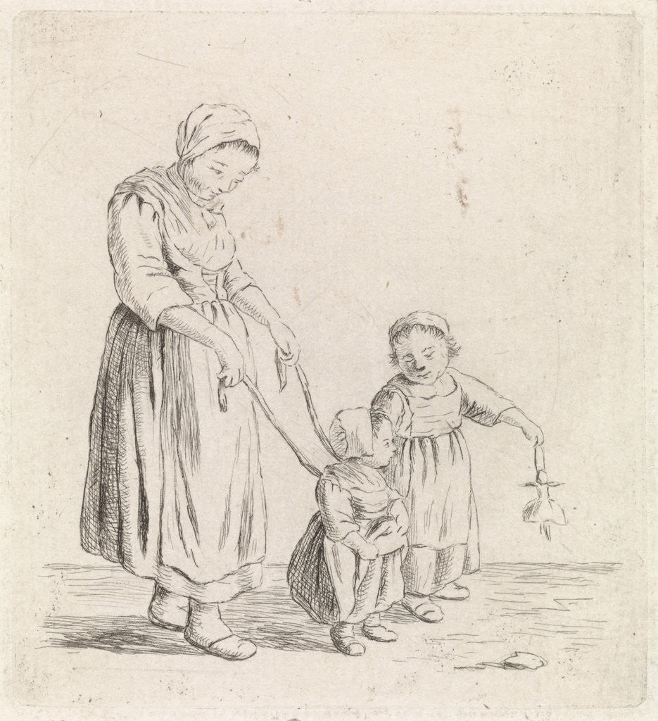 Detail of Woman with child on leash, Johannes Christiaan Janson by Christina Chalon