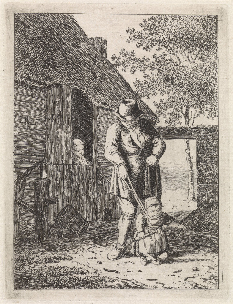Detail of Farmer with child on leash, Johannes Christiaan Janson by Christina Chalon