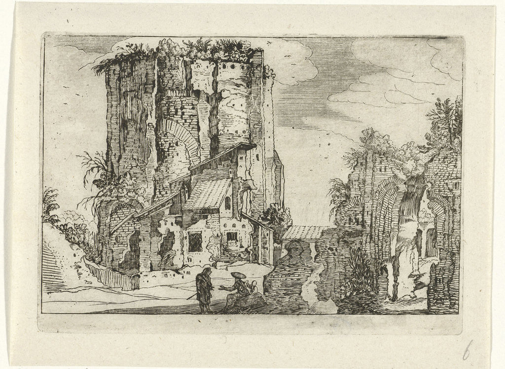 Detail of Two ruins, Willem van Nieulandt (II) by Anonymous