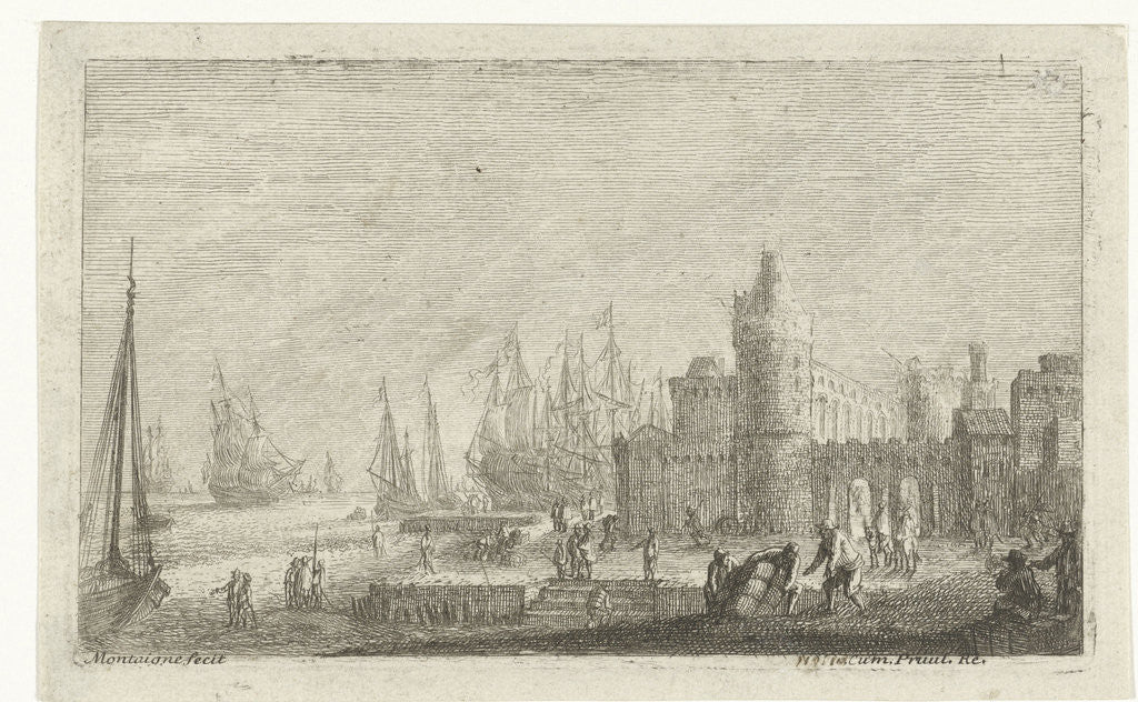 Detail of View of harbor fortifications by Matthieu van Plattenberg