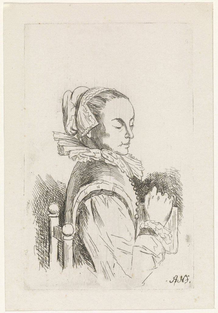 Detail of Portrait of an Unknown Woman, Anna Cécile Wilhelmina Jeanette Jacqueline Nahuys by Hendrick Goltzius