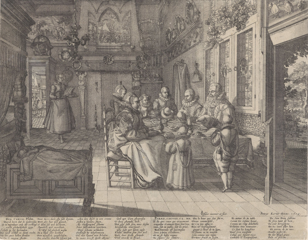 Detail of Prayer before the meal by Claes Jansz. Visscher II