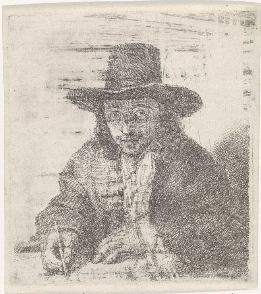 Detail of Self-portrait of Johannes Lutma by Johannes Lutma II