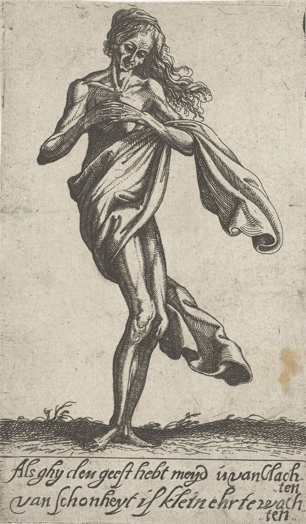 Detail of Standing old naked woman by Claes Jansz. Visscher II