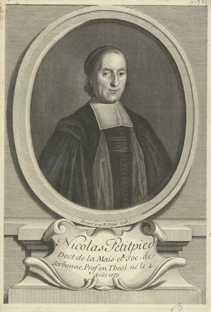 Detail of Portrait of the theologian Nicolas Petitpied by Nicolas Pitau II