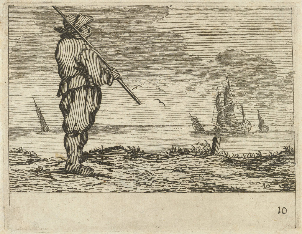 Detail of Looking the ship by Jan Porcellis