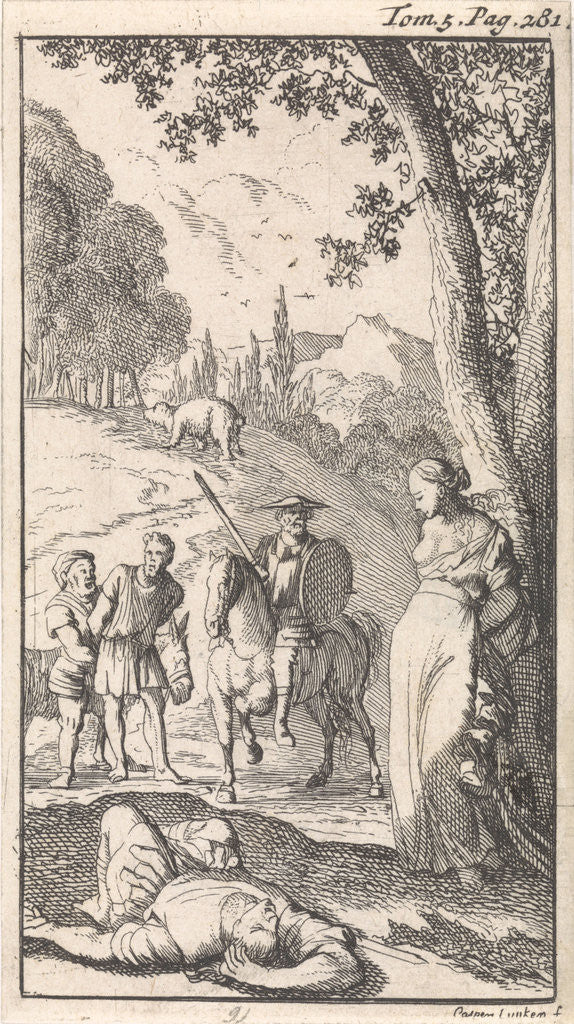 Detail of Don Quixote frees Eugenia by Pieter Mortier