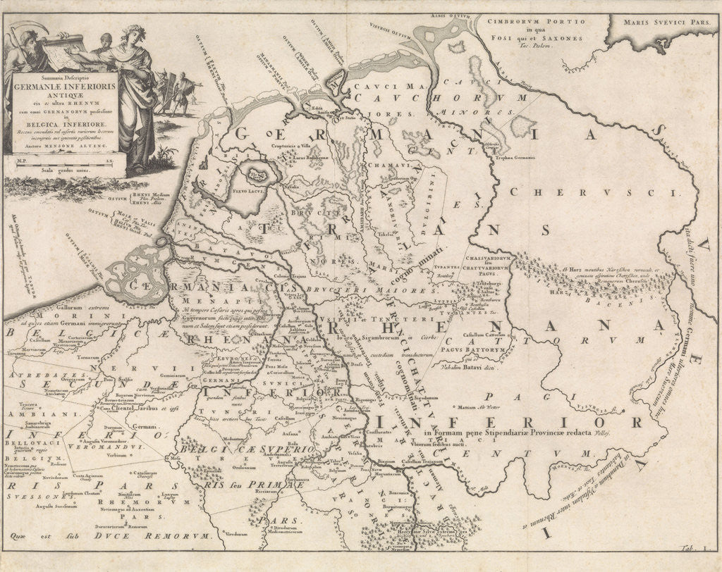 Detail of Historical map of the Netherlands at the time of the Frisians by Henricus Wetstein