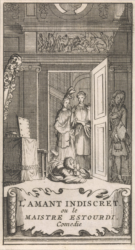 Detail of Title page for The Lover Indiscret, ou le Maistre Estourdi in, P. Quinault, Le Theatre, Part II, 1697 by Anonymous