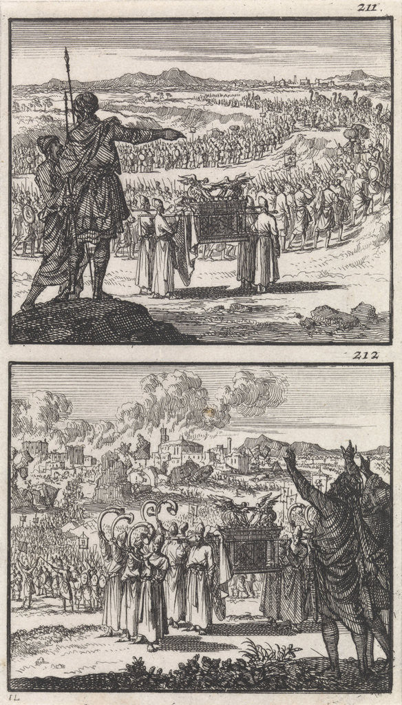 Detail of Israelites over Jordan Fall of Jericho biblical representation by Andries van Damme