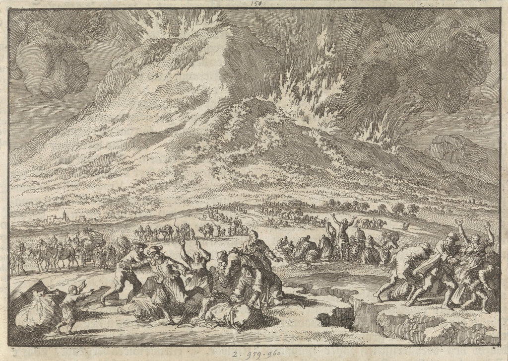 Detail of Eruption of Mount Etna, 1669 by Pieter van der Aa I