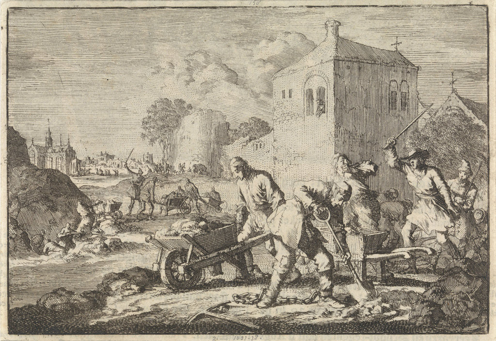 Detail of Reformed ministers in Hungary condemned to toil, 1674 by Pieter van der Aa I