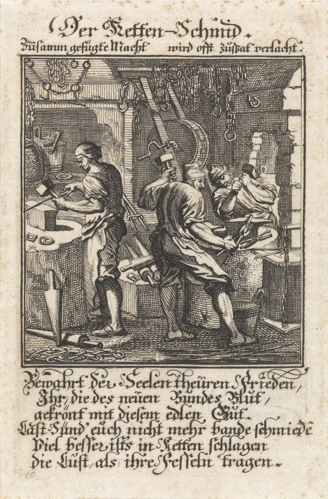 Detail of Chain Smid, Jan Luyken by Anonymous