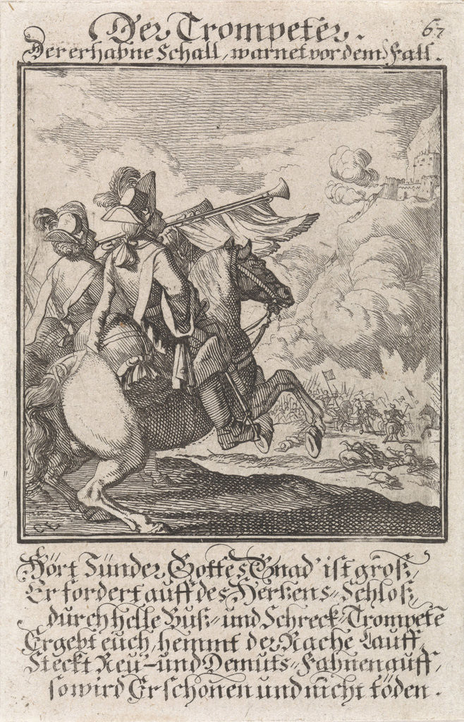 Detail of Trumpet, Caspar Luyken by Anonymous