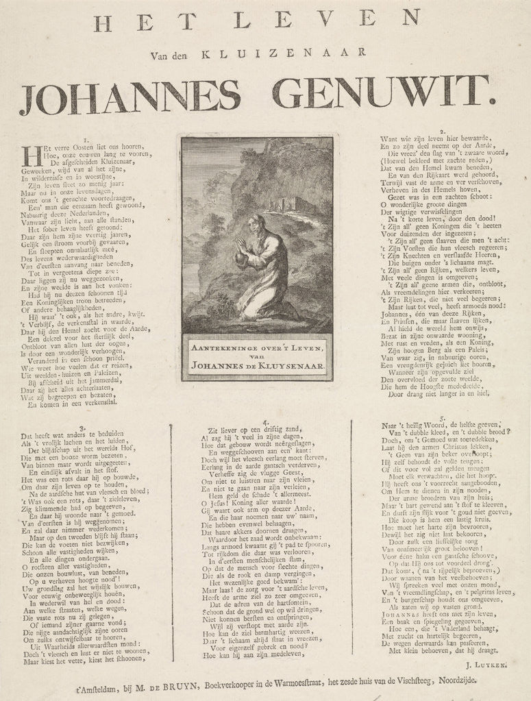 Detail of Hermit Johannes Genuwit in the Wilderness by Jan Luyken