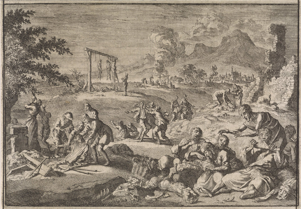 Detail of Famine in Germany by Johann David Zunnern
