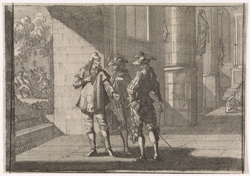 Detail of Masaniello talks with two nobles in a church by Johann David Zunnern