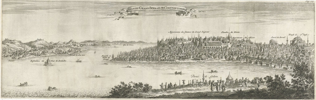 Detail of View of the palace of the sultan in Constantinople Istanbul Turkey by Pierre Rocolet