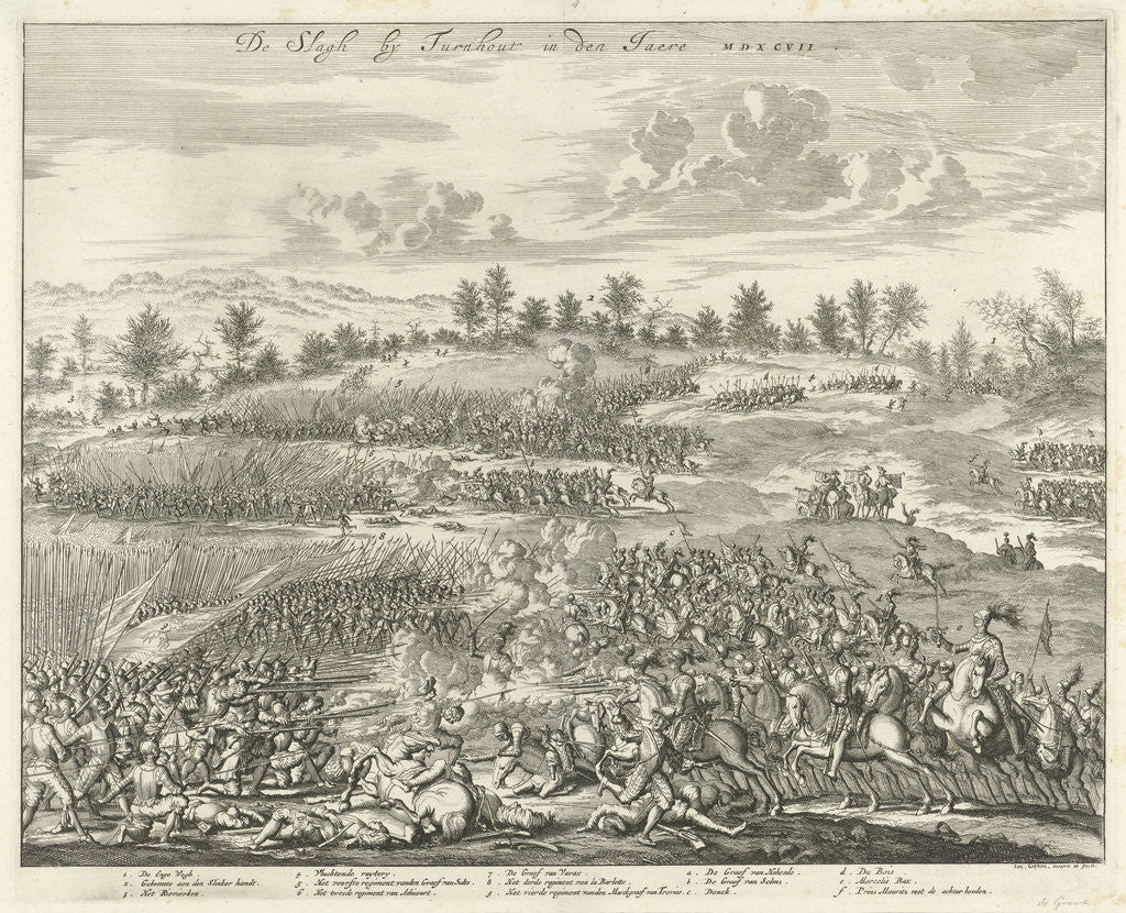 Detail of Battle of Turnhout Belgium by Jan Luyken