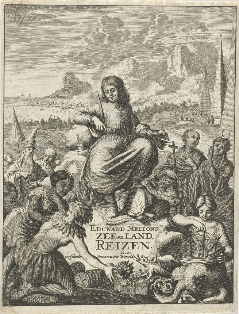 Detail of Edward Melton surrounded by personifications by Jan Claesz ten Hoorn