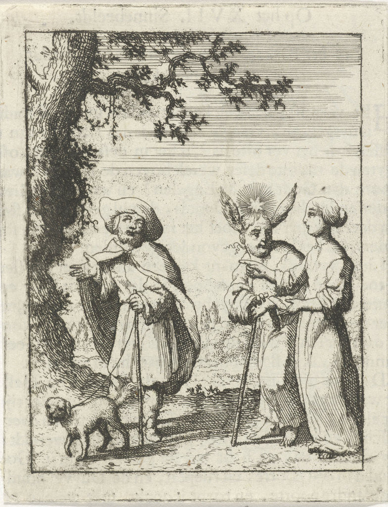 Detail of Personified soul in conversation with Meat and a blind by Pieter Arentsz II