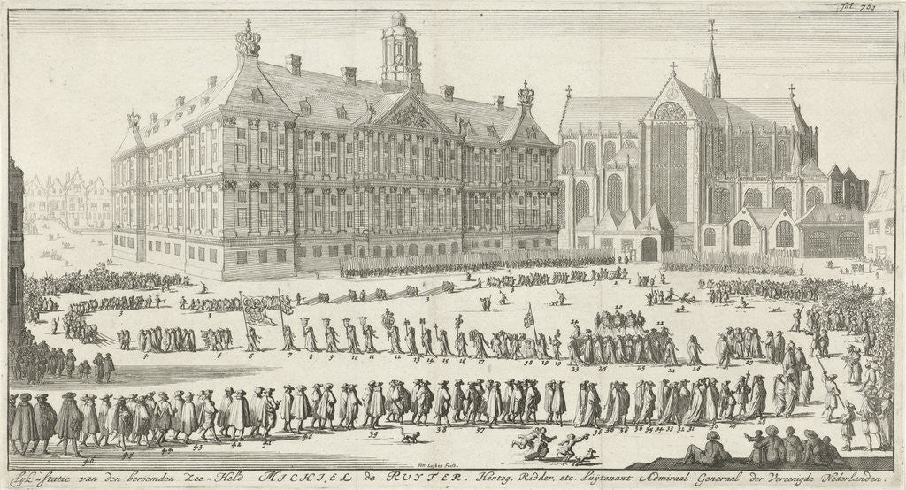 Detail of Funeral of Michiel de Ruyter by Jan Claesz ten Hoorn