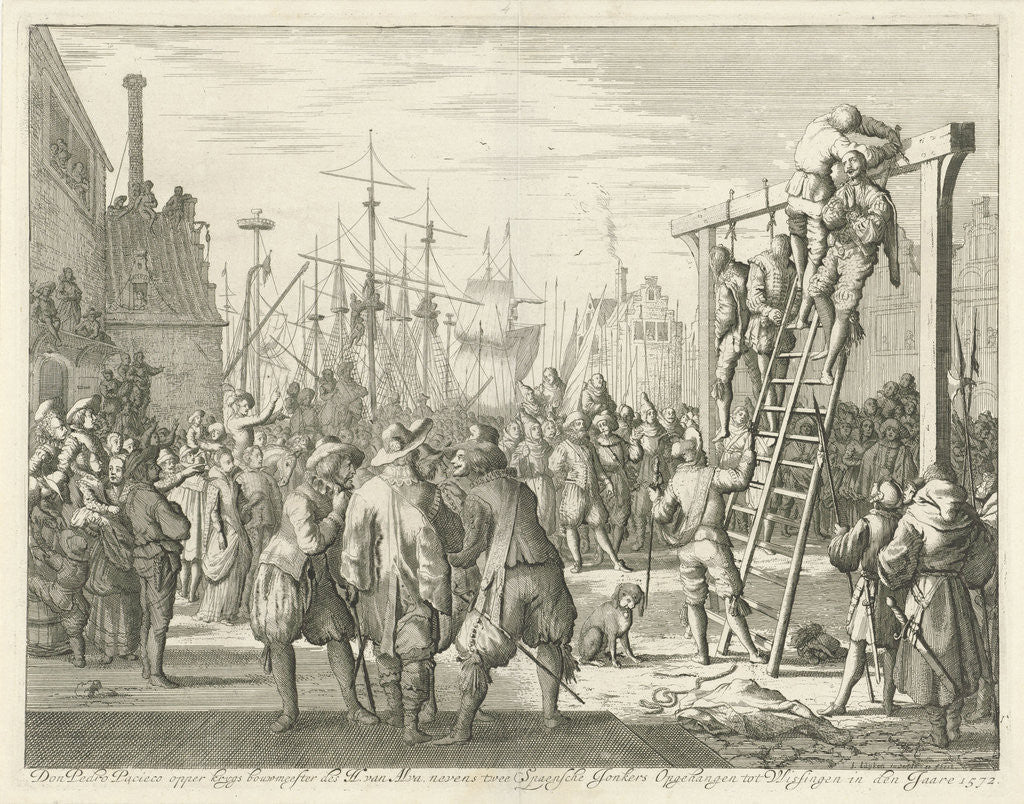 Detail of Pacieco hanged at Flushing The Netherlands by Jan Luyken