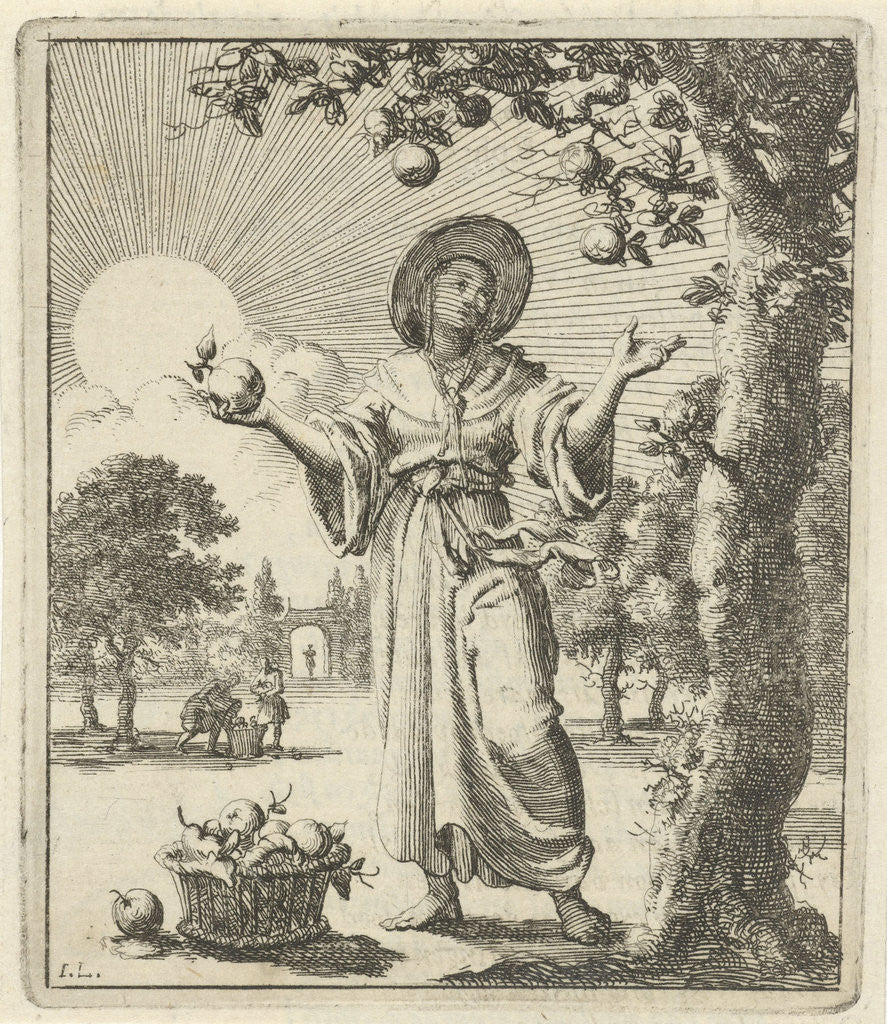 Detail of Woman collects fruits by Pieter Arentsz II