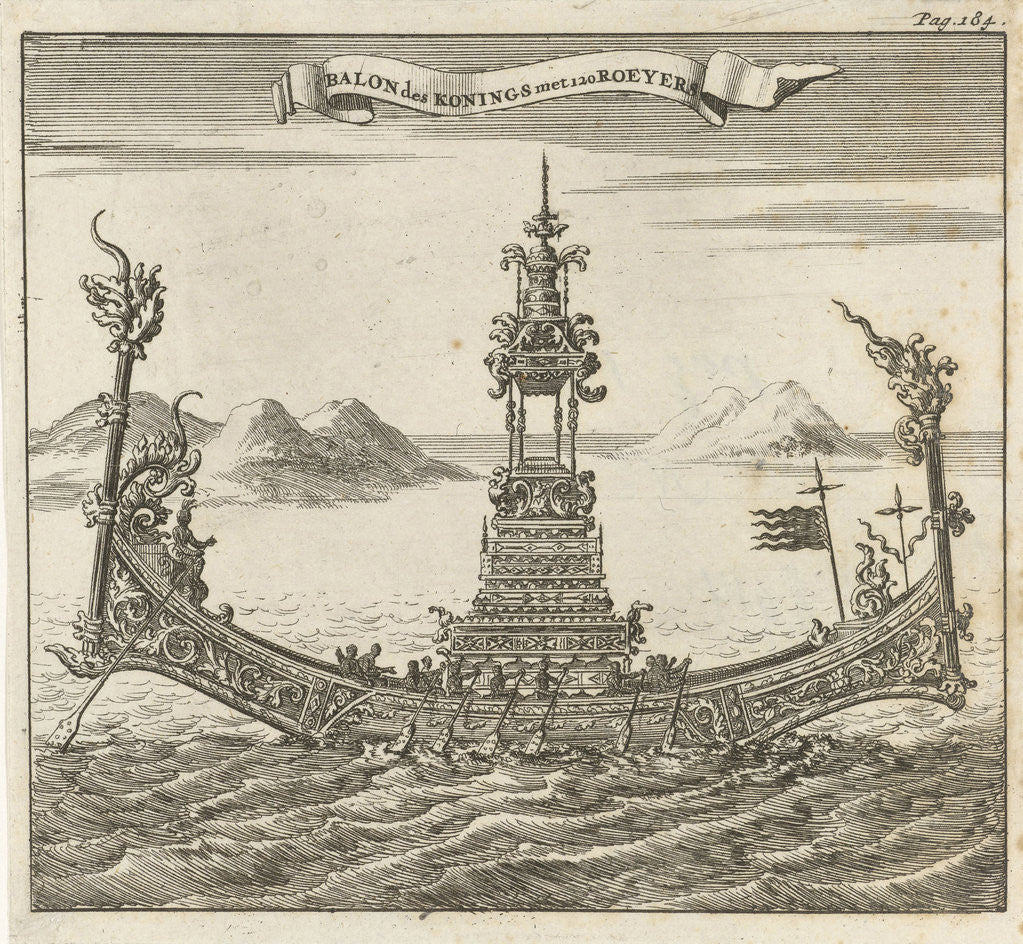 Detail of Royal vessel with 120 rowers to Siam by Aart Dircksz Oossaan