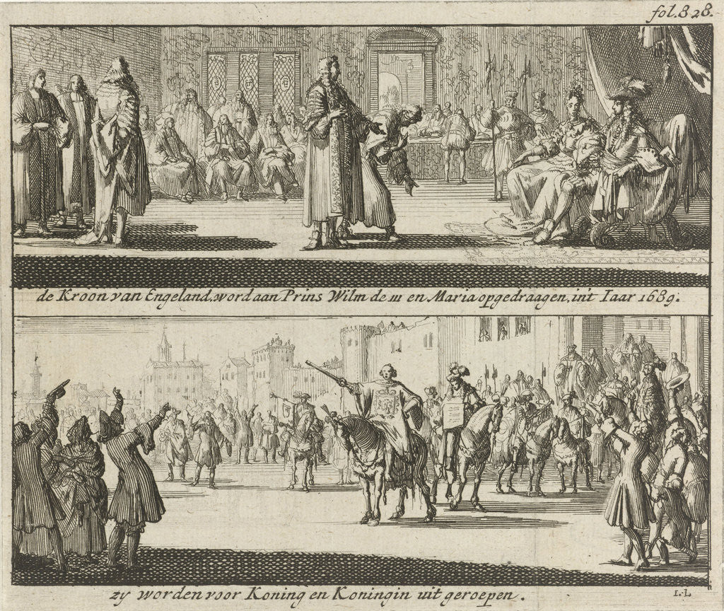 Detail of William and Mary proclaimed King of England by Jurriaen van Poolsum