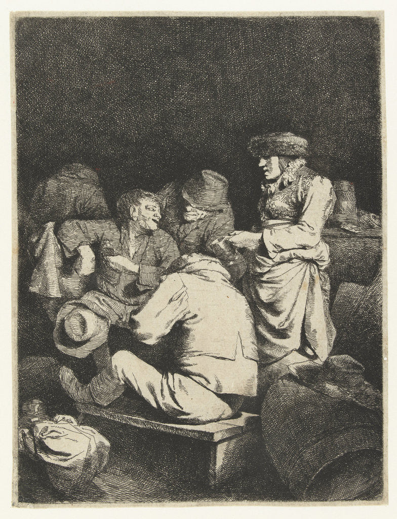 Detail of Landlady and companionship in inn by Cornelis Pietersz. Bega