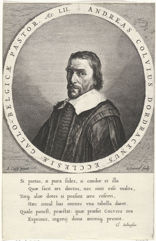 Detail of Portrait of the pastor Andreas Colvius by Claudius Salmasius