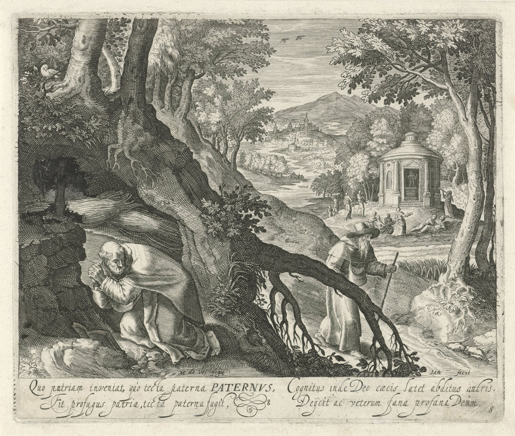 Detail of H. Paternus Sens hermit by Jan van Londerseel