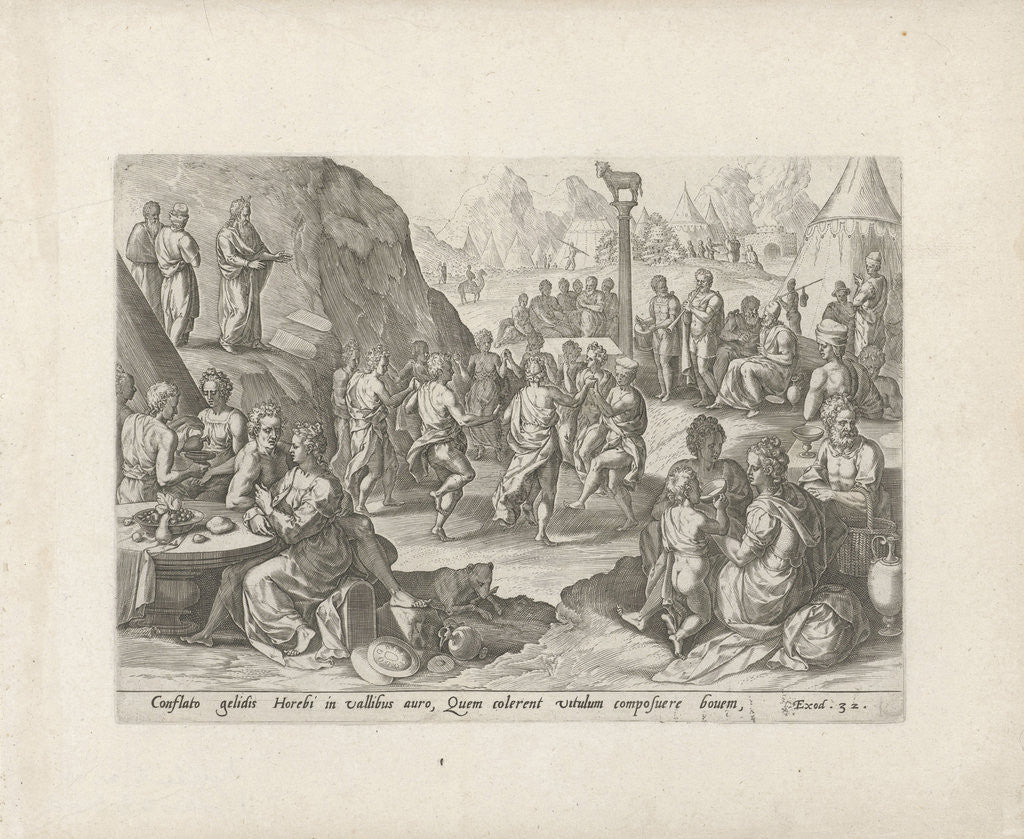 Detail of Dance around the golden calf by Gerard de Jode