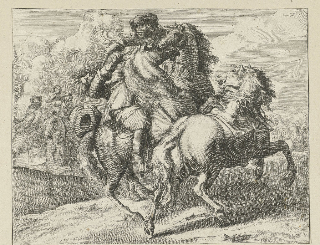 Detail of Military horseback shot by Adam Frans van der Meulen