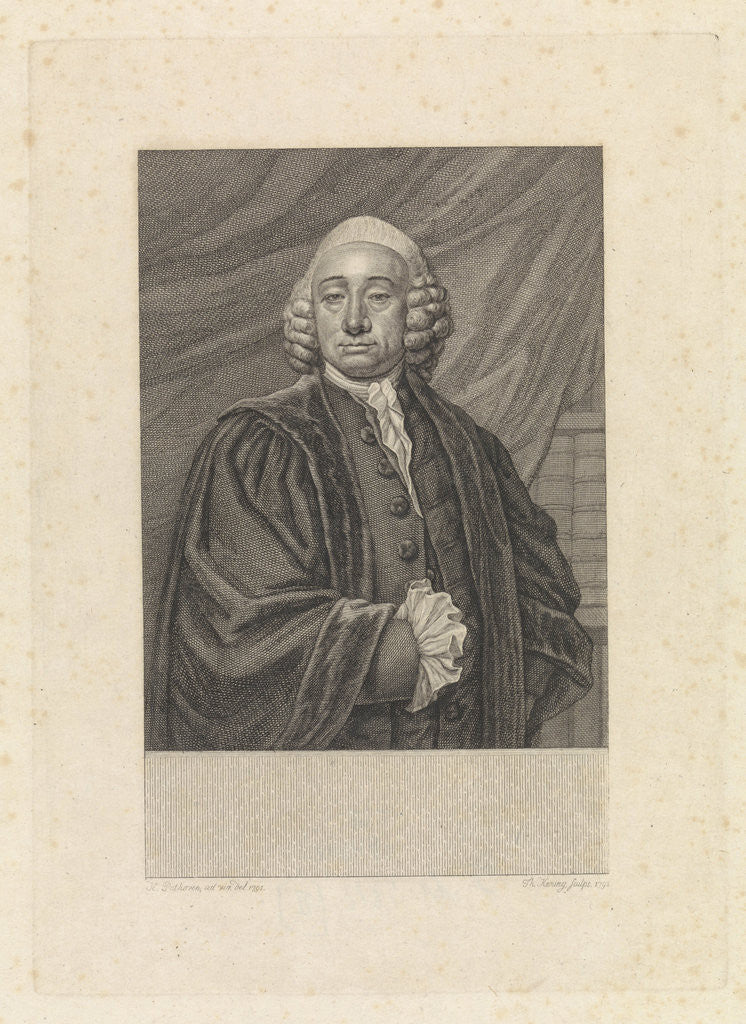 Detail of Portrait of Bavius Voorda by Theodoor Koning