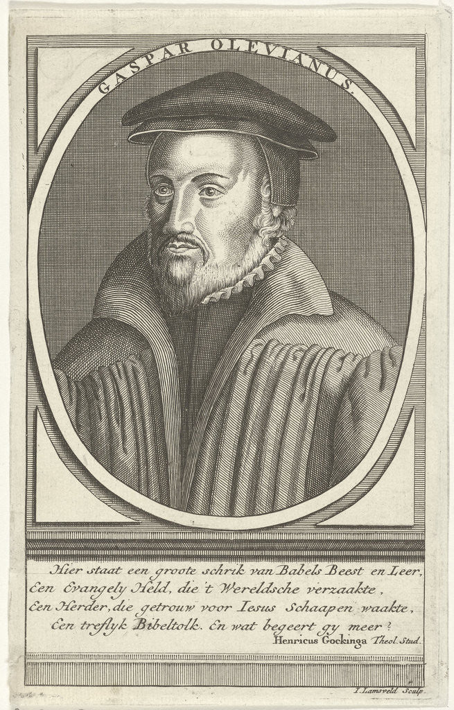 Detail of Portrait of Caspar Olevianus by Henricus Gockinga