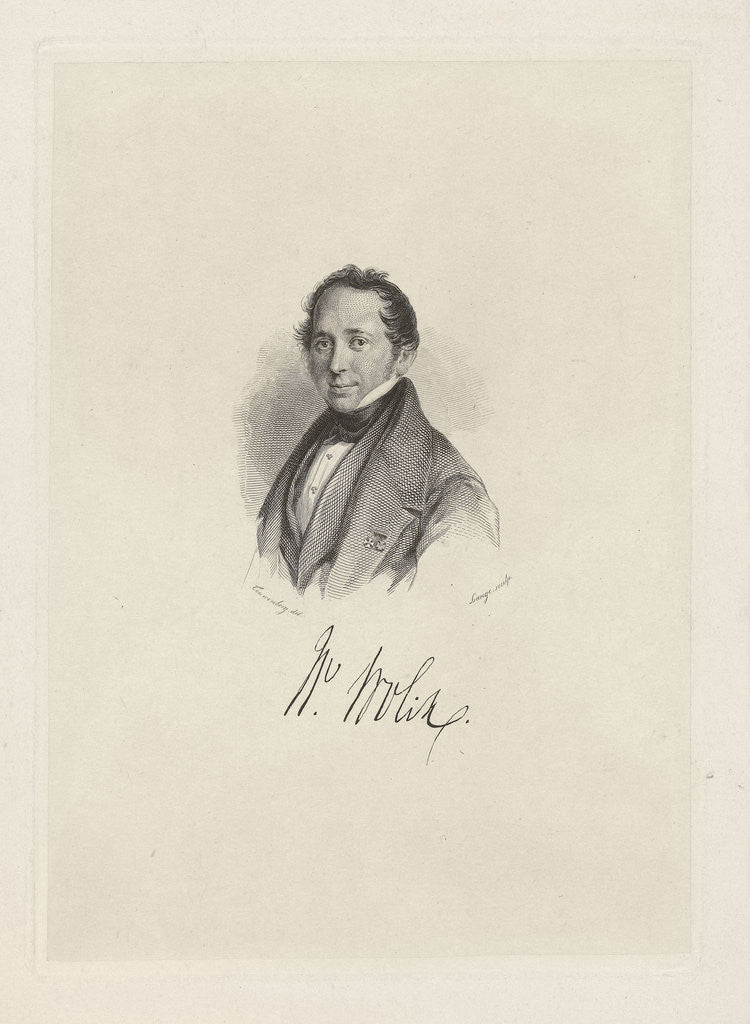 Detail of Portrait of Willem Vrolik by Johannes Philippus Lange