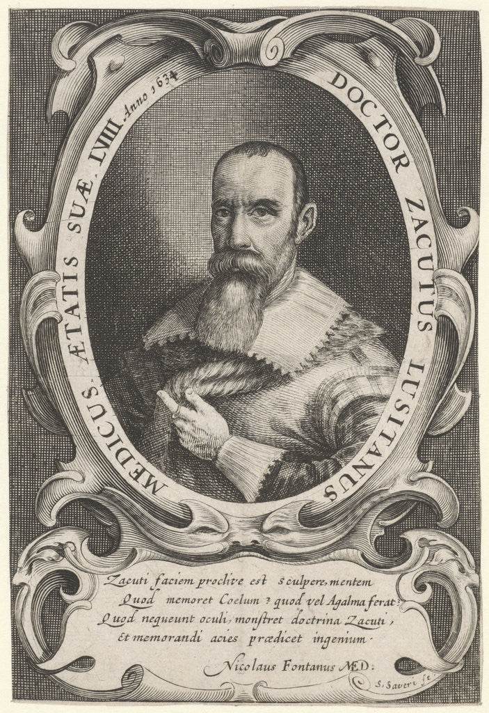 Detail of Portrait of the doctor Abraham Zacutus Lusitanus by Nicolaus Fontanus