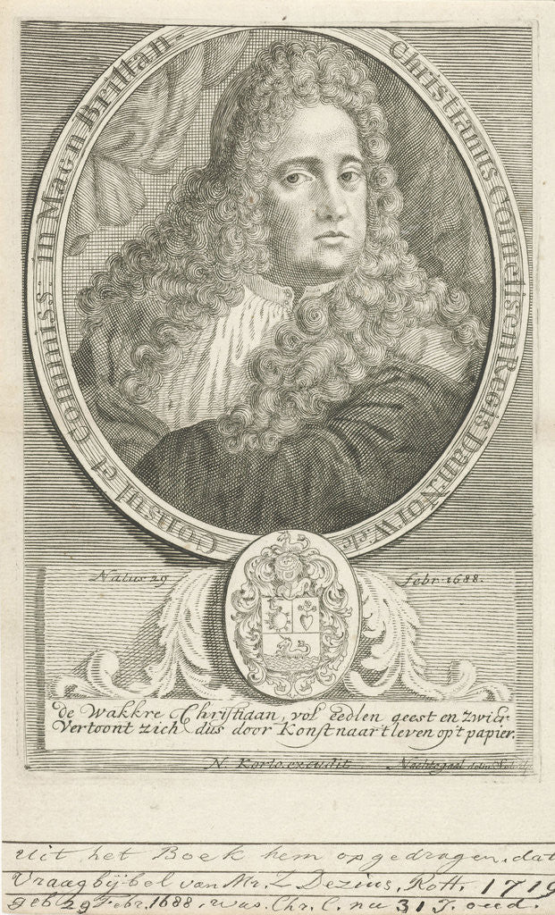 Detail of Portrait of Christianus Cornelisen by Nicolaas Korte